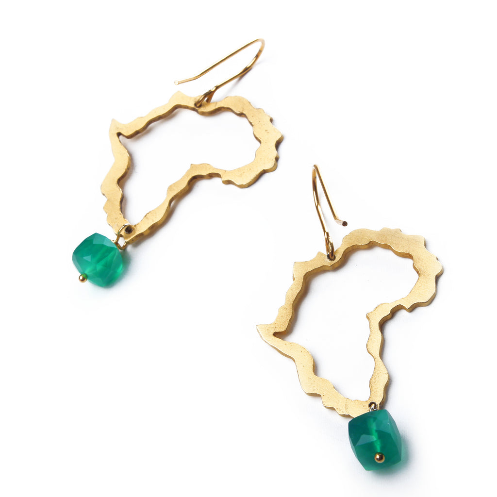 Africa Gold & Jade Earrings